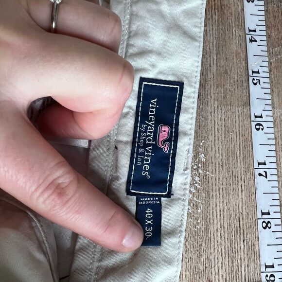 Vineyard Vines Pants by Shep & Ian Men's Khaki Chino 100% Cotton Size 40 x‎ 30 - Picture 6 of 11